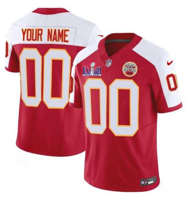Men & Women & Youth Kansas City Chiefs Active Player Custom Red White 2024 F.U.S.E. Super Bowl LVIII Patch Vapor Untouchable Limited Jersey->customized nfl jersey->Custom Jersey